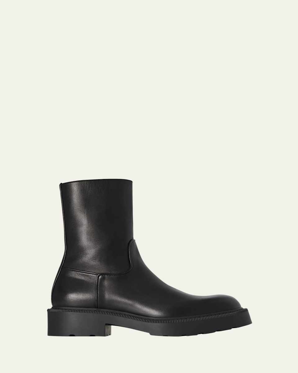 Leather Short Moto Boots